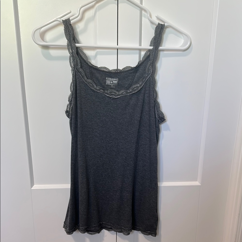 Converse Gray Ribbed Sleeveless Camisole